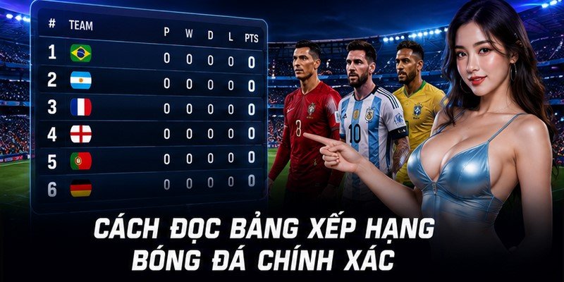 Cách đọc bảng xếp hạng bóng đá chính xác